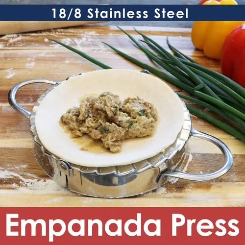 Vista 3 de KAYCROWN Molde para ravioles de acero inoxidable para empanadas, molde para hacer albóndigas Pierogi, cortador de masa de pastelería, accesorios