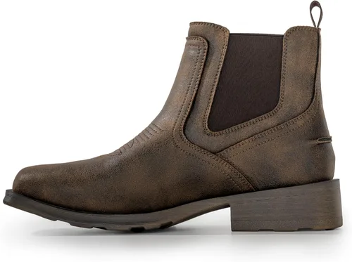 Vista 5 de Botas vaqueras para hombre, botas Chelsea occidentales con punta Negro