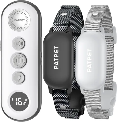 Vista 9 de PATPET Collar de choque para perros (10 a 120 libras), collar de entrenamiento impermeable IPX7 recargable de 4000 pies con control remoto para 2