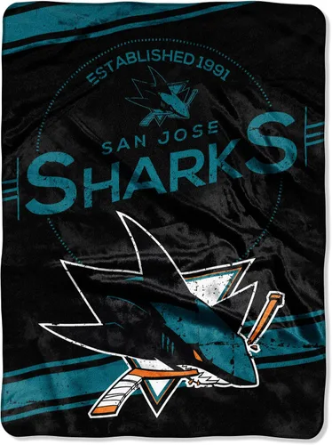 Vista 2 de Manta Raschel de felpa con licencia oficial de la NHL "Stamp", multicolor, 60 x 80 pulgadas
