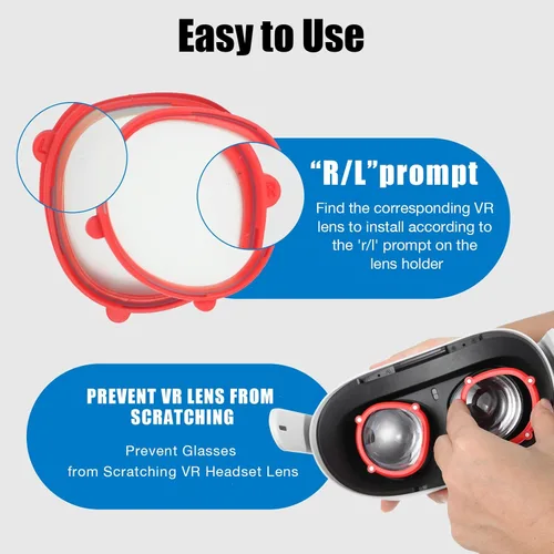 Vista 7 de VR Anti-Blue Light Glasses Suitable for Oculus Quest 2 VR Accessories with Magnetic Frame and Blue Light-Blocking LensesSupport The Replacement of