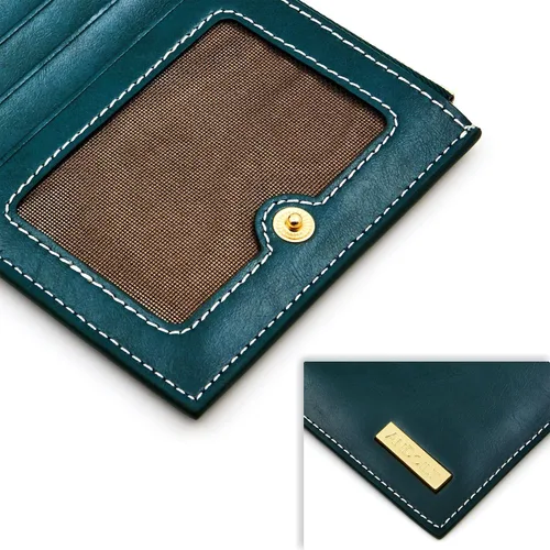 Vista 5 de ANDOILT - Cartera de cuero genuino para mujer con bloqueo RFID para tarjeta de crédito con cremallera