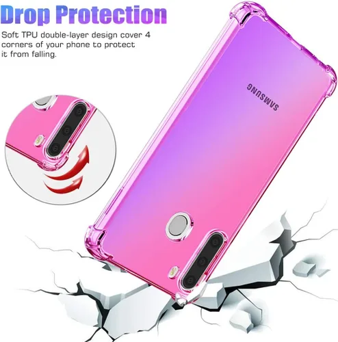 Vista 7 de Funda para Samsung A21, Galaxy A21 Cute Case Girls Women Gradient Slim Anti Scratch Soft TPU Funda protectora a prueba de golpes para Samsung Galaxy