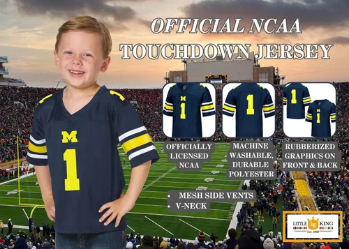 Vista 107 de Little King NCAA Touchdown Pass-Team - Camiseta de fútbol para niños pequeños, tallas 2T 3T 4T 6