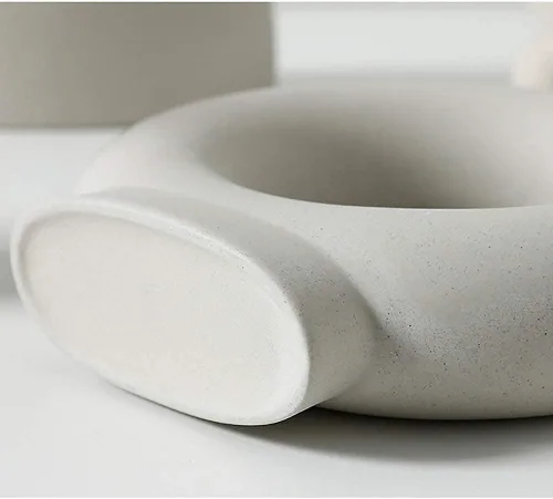 Vista 7 de Florero de cerámica gris y blanco estilo minimalista nórdico decoración de habitación para cocina, oficina, sala de estar, centros de mesa, jarrones