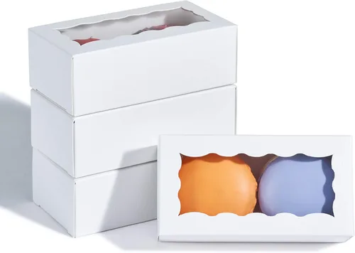 Vista 9 de 12 cajas de macarrón prémium de 4.17 x 2.16 x 1.37 pulgadas para 2, contenedores de macarrón, embalaje de macarrón para bodas, fiestas, regalos