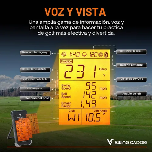 Vista 6 de Voice Caddie - Monitor de lanzamiento portátil Swing Caddie