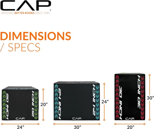 Vista 4 de CAP Barbell Caja de salto pliométrica de espuma 3 en 1: alturas ajustables para gimnasio en casa, HIIT, step-ups, ejercicios de agilidad