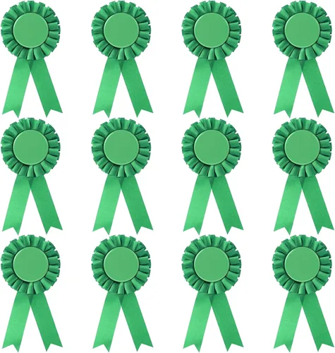 Vista 16 de Cinta de premio en blanco de 12 piezas, premio de premio de 1er lugar, medalla de roseta, cinta de participación de reconocimiento de victoria