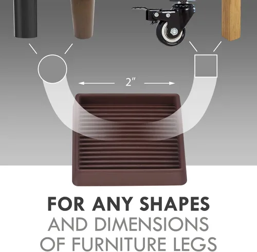 Vista 2 de VOCOMO Copas de goma de 2 x 2, almohadillas antideslizantes para muebles, agarre antideslizante para muebles, pies antideslizantes para muebles