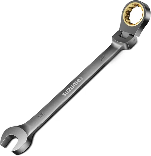 Vista 15 de SUZUME Llave de trinquete de cabeza flexible de 1/2 "SAE 72 dientes de acero Cr-V con cabezal flexible de 180° 15K+ engranajes bloqueados ciclo