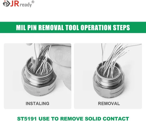 Vista 5 de JRready 25 piezas M81969 14 01 22D Herramienta de instalación y remoción de barril sólido para el servicio de conectores eléctricos en sistemas
