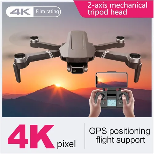 Vista 3 de Drone GPS Drone con 5G WiFi FPV 2-Axis 4K Dual Camera Anti-Shake Gimbal 6,561.7 ft transmisión de imagen sin escobillas profesional RC una tecla