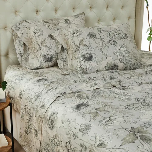 Vista 12 de Southshore Fine Living, Inc., Sábanas de Algodón 100% con Bolsillo Profundo, Sábanas de Algodón Satén de 300 Hilos Juego de Cama Tamaño Full, Sábana