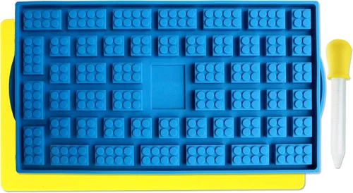 Vista 8 de Bandeja de bloque apilable de silicona con cuentagotas de The Modern Gummy; Úsala para dar forma a gelatina, chocolate, hielo, aperitivos de frutas