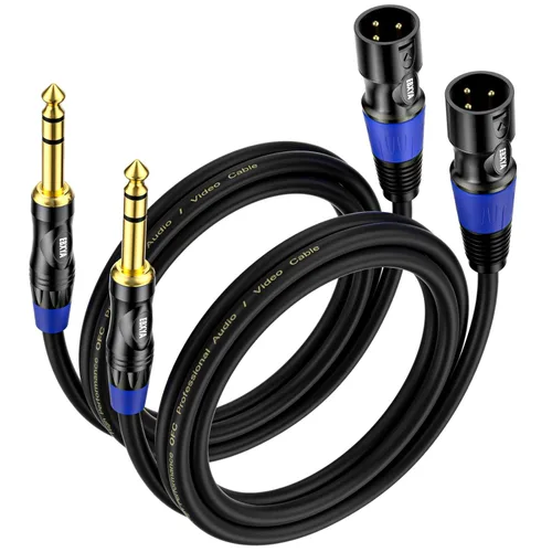 Vista 7 de EBXYA Cables XLR a TRS de 1/4 de pulgada, cable XLR hembra equilibrado a conector Jack de 0.250 in, paquete de 2 de 3 pies