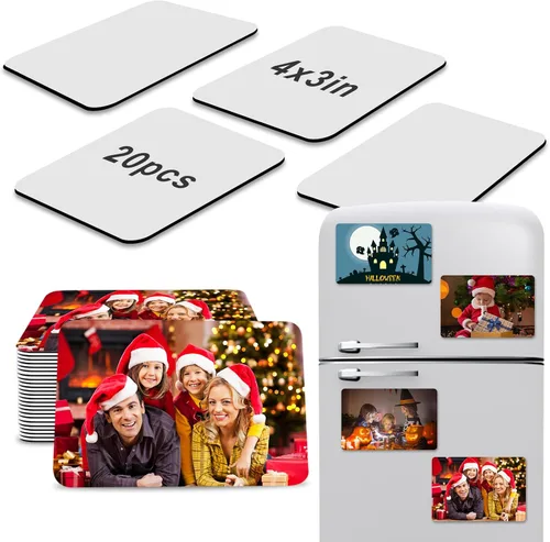 Imanes de sublimación en blanco de 3 x 3 pulgadas, productos en blanco de sublimación, 20 imanes personalizados para sublimación, refrigerador,