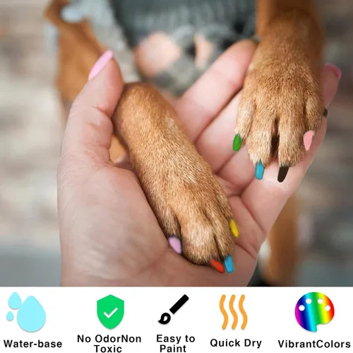 Vista 3 de Bolígrafos de esmalte de uñas para perro, 15 colores, juego de esmaltes de uñas para mascotas, secado rápido, seguro para mascotas, esmalte de uñas