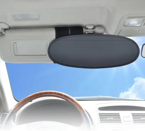 Vista 4 de Antideslumbrante antideslumbrante visera de vehículo, extensor de parasol para automóviles, furgonetas y camiones (plateado) - 2 piezas