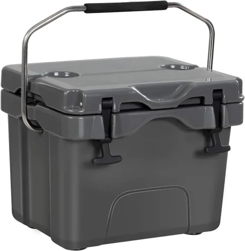 Vista 10 de Goplus 16 Quart Cooler, 24-Can Capacity Ice Chest with 2 Cup Holders, 3-5 Days Ice Retention, Portable Insulated Ice Box for Camping, Fishing