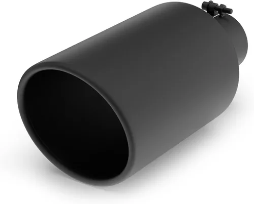 Vista 17 de Richeer Punta de escape de 4 a 5 pulgadas, entrada de 4 pulgadas, salida de 5 pulgadas, longitud total de 12 pulgadas, punta de escape de acero