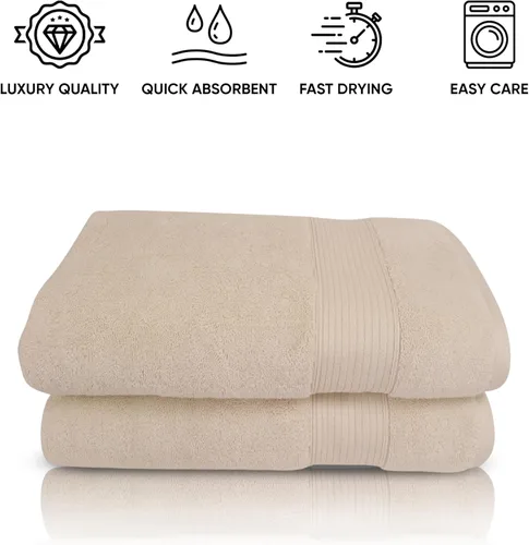Vista 3 de SALBAKOS - Juego de 2 toallas de baño de alta calidad, hechas con 100% algodón turco, spa y hotel, toallas de secado rápido, absorbentes y cómodas