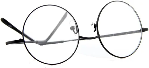 Vista 2 de Agstum Marco de gafas retro redondo de metal sin receta con lente transparente de resorte