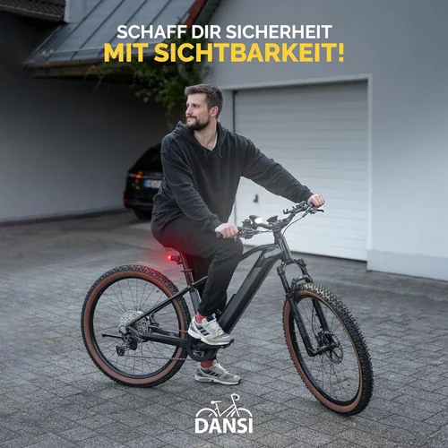 Vista 2 de DANSI Luces de bicicleta para montar por la noche, súper brillante con funciones intermitentes. Fácil de instalar conjunto de luces para bicicleta