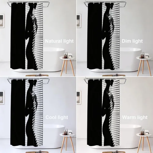 Vista 502 de Shrahala Father and Child Embracing No Hooks Shower Curtain with Snap in Liner Set, Tender Moment Captured Bathroom Décor Polyester Fiber Waterproof