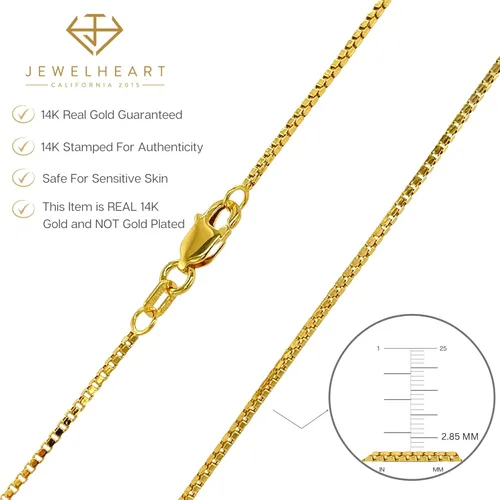 Vista 6 de Cadena de oro real de 14 quilates y 10 quilates 0.039 in, 0.049 in, 0.059 in, 0.069 in, 0.112 in, collar de cadena de eslabones de oro amarillo