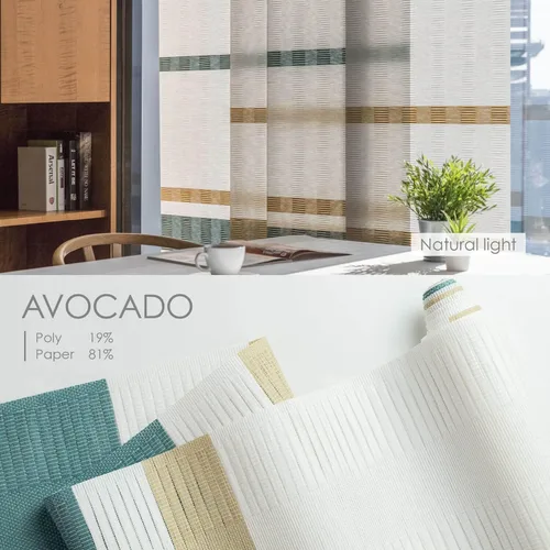 Vista 3 de GoDear Design - Persianas verticales ajustables para puertas corredizas de vidrio, de 45.8" a 86" de ancho, hasta 96" de alto, riel extensible