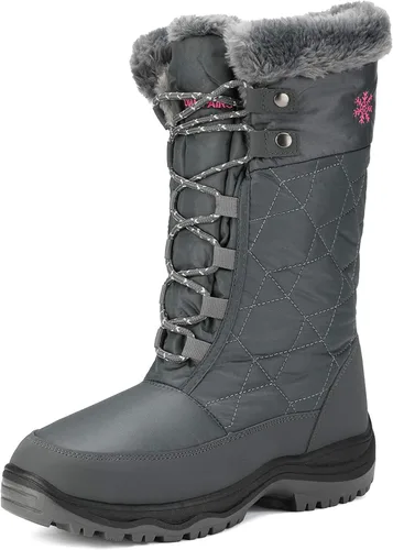 Vista 11 de DREAM PAIRS Botas de nieve de invierno para mujer, de media caña y con forro de piel sintética Marrón