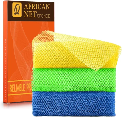 Vista 12 de UJFQBH 3 Piezas Esponja de Baño Africana Esponja de Red Africana de Red Larga Esponja de Baño Exfoliante Cepillo de Cuerpo para Ducha Cepillo