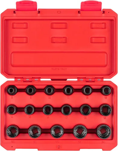 Vista 8 de TEKTON Juego de llaves de vaso de impacto poco profundas de 12 puntos con funda, 17 piezas (5/16-1-1/4 pulgadas) SID92336