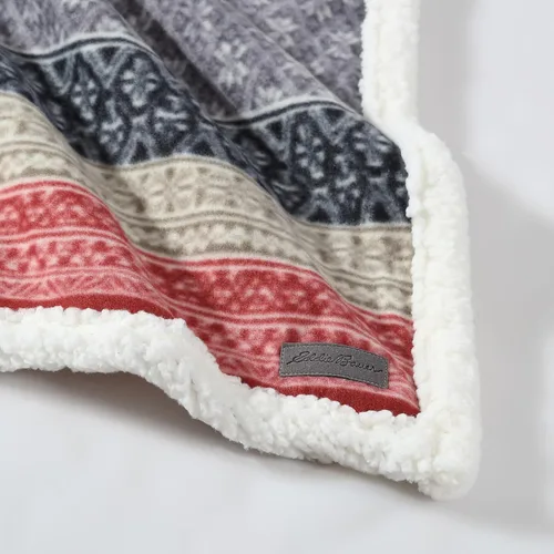 Vista 3 de Eddie Bauer - Manta de forro polar cepillado con reverso sherpa, decoración suave y acogedora para el hogar para cama o sofá
