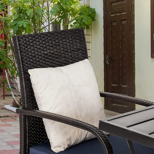Vista 7 de Sillas de comedor de mimbre al aire libre, sillas de comedor de ratán para patio, silla de restaurante con cojines extraíbles, sillón para hoguera