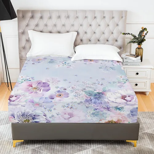 Vista 90 de YIYEA Sábana bajera ajustable de microfibra de doble cepillado de alta calidad, tamaño individual, sábana bajera ultra suave, encogimiento, Blanco