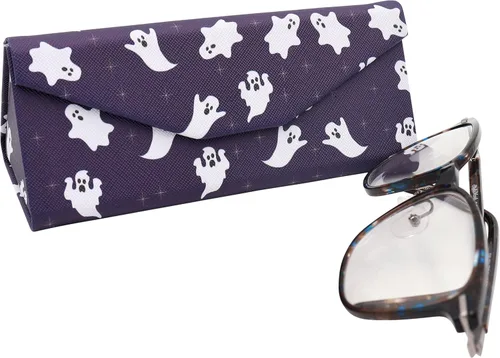 Vista 5 de REAL SIC Estuche rígido plegable magnético para todos los vidrios de HalloweenHorrorOculto de cuero ecológico