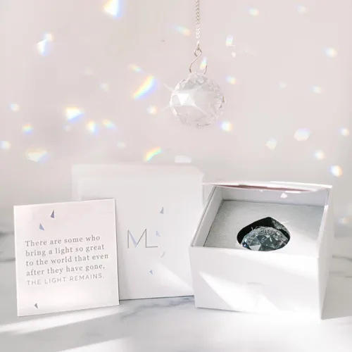 Memorialight Regalo de Duelo Moderno, Adorno de Cristal de 40mm Arcoíris, Regalos Conmemorativos Únicos para la Pérdida de la Familia, Seres