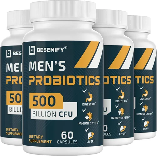 Vista 8 de Probióticos para hombres, 500 mil millones de UFC y 12 cepas, probióticos para hombres con cúrcuma, arándano, Goji - Probióticos para la salud