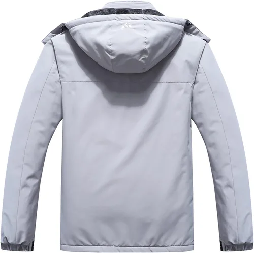 Vista 2 de Chaqueta de esquí impermeable para hombre, resistente al viento, cortavientos, abrigo de nieve cálido con capucha