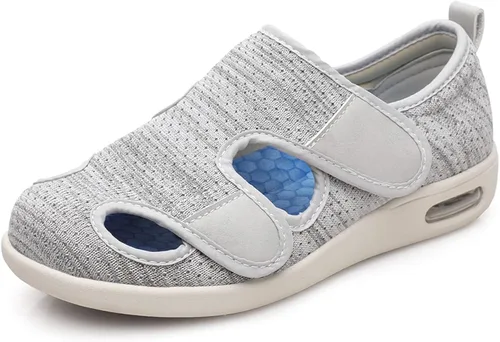 ZUMEIJIA Zapatos para diabéticos para mujer zapatos casuales ajustables para caminar zapatos anchos para ancianos pies hinchados antideslizantes