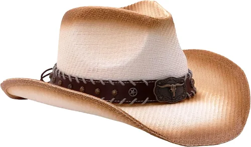 Vista 3 de Retro Rodeo Wild Cowboy Hat - Sombrero de vaquero unisex del oeste para hombre y mujer