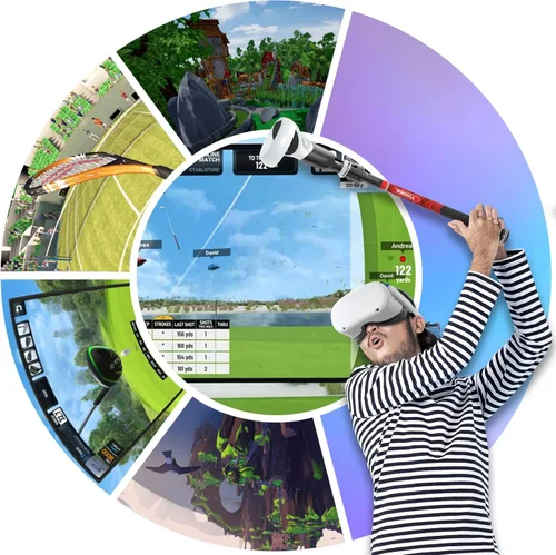 Vista 8 de YOGES VR Golf Club Handle Attachment Compatible with Meta Quest 2 Oculus Quest 2 Rift S, Golft Golf Club Handle Accessories for Golf +, Golf 5