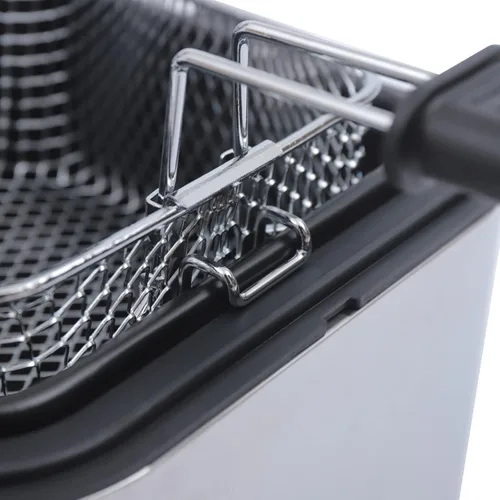 Vista 7 de Freidora eléctrica, freidora de acero inoxidable de 2.64 cuartos de galón para uso comercial y doméstico, termostato ajustable (176-374°F) con cesta