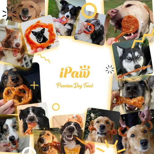 Vista 6 de iPaw Tendones de pavo para perros, 100% Turquía y materia prima de origen estadounidense, hipoalergénicos, masticables naturales de grado humano