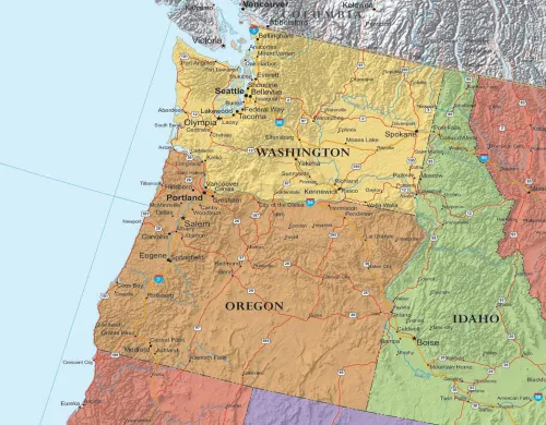 Vista 9 de Conjunto de dos mapamundi 3D clásicos Premier, de pared, de Estados Unidos y el mundo, de 24 x 36 pulgadas