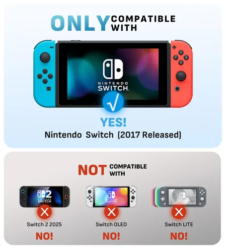 Vista 2 de Mumba Funda acoplable para Nintendo Switch, serie Blade TPU Grip Funda protectora compatible con consola Nintendo Switch y controlador Joy-Con