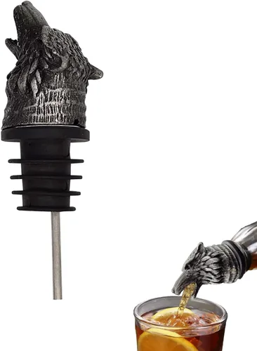 Vista 11 de Vertedor aireador de vino, esmalte esmaltado colorido pájaro licor vertedor con tapón de botella, estilo retro, botella de acero inoxidable premium