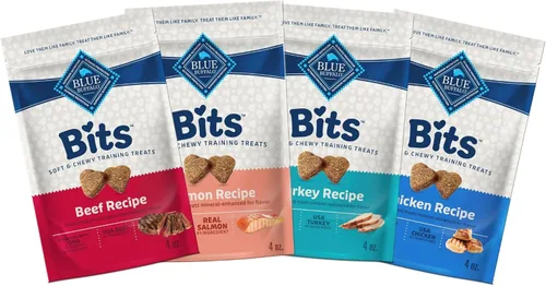 Vista 22 de Blue Buffalo Bits Golosinas suaves para entrenamiento para perros, hechas con ingredientes naturales y mejoradas con DHA, receta de pollo, bolsa